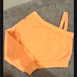 Unique Sweatshirt with One Long Sleeve and One Strap Shoulder Size Small